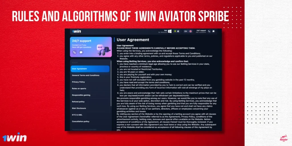 Rules and Algorithms of 1Win Aviator Spribe